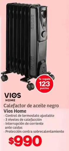 Soriana Híper Vios home calefactor de aceite negro oferta
