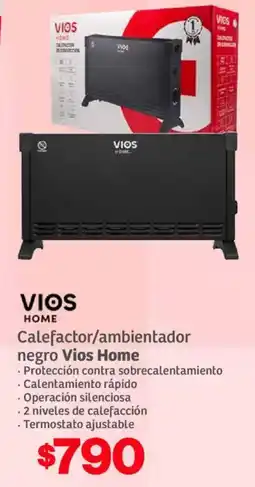 Soriana Híper Vios home calefactor/ambientador negro oferta