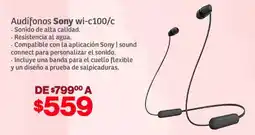 Soriana Híper Sony audífonos wi-c100/c oferta