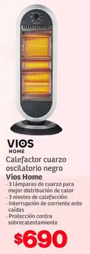 Soriana Híper Vios home calefactor cuarzo oscilatorio negro oferta