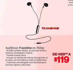 Soriana Híper Transhine audifonos en-7020p oferta