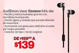 Soriana Híper Daewoo audifinos inear h04-dw oferta