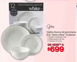 Soriana Híper Bone china vajilla blanca de porcelana fina oferta