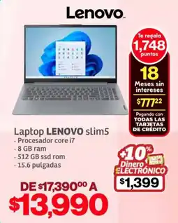 Soriana Híper Lenovo laptop slim5 oferta