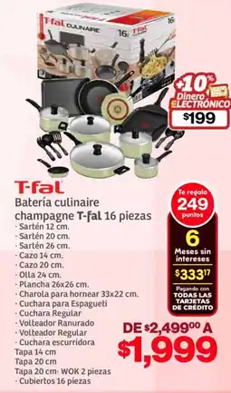 Soriana Híper T-fal batería culinaire champagne oferta