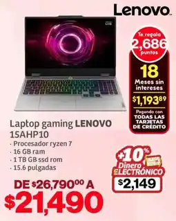 Soriana Híper Lenovo laptop gaming 15AHP10 oferta