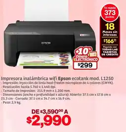 Soriana Híper Epson ecotank L1250 impesora oferta