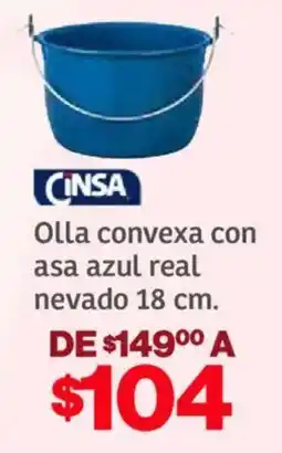 Soriana Híper Cinsa olla convexa con asa azul real nevado oferta