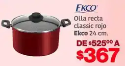 Soriana Híper Ekco olla recta classic rojo oferta