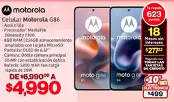 Soriana Híper Motorola celular G86 azul o lila oferta