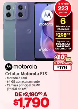 Soriana Híper Motorola celular E15 oferta
