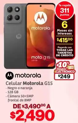Soriana Híper Motorola celular G15 oferta