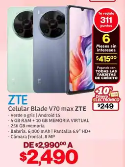 Soriana Híper ZTE celular blade V70 max oferta