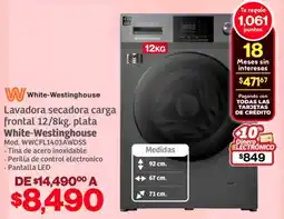Soriana Híper White-westinghouse lavadora secadora carga frontal oferta