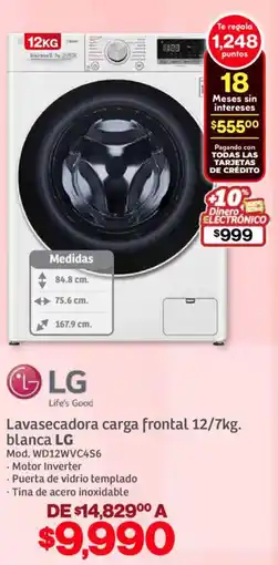Soriana Híper LG lavasecadora carga frontal oferta