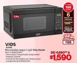 Soriana Híper Home vios microondas negro 1.1p3 oferta