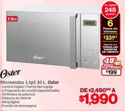 Soriana Híper Oster microondas 1.1p3 oferta