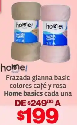 Soriana Híper Home basic frazada gianna basic colores café y rosa oferta