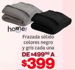 Soriana Híper Home basics frazada sólido colores negro y gris oferta