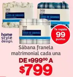 Soriana Híper Home style design sábana franela matrimonial cada una oferta