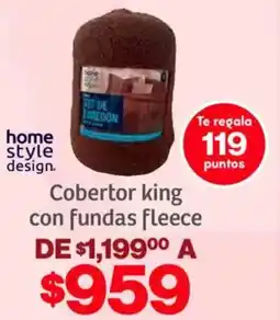 Soriana Híper Home style design cobertor king con fundas fleece oferta