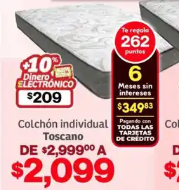 Soriana Híper Toscano colchón individual oferta