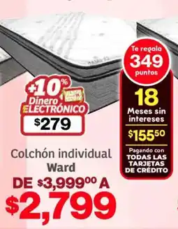 Soriana Híper Ward colchón individual oferta