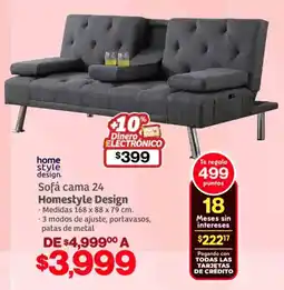 Soriana Híper Home style design sofá cama 24 oferta