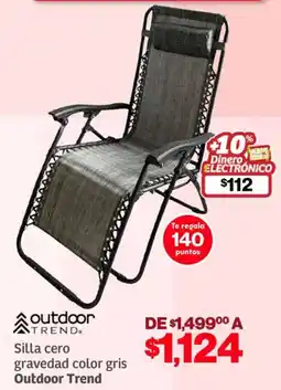 Soriana Híper Outdoor trend silla cero gravedad color gris oferta