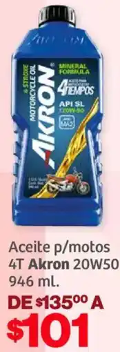 Soriana Híper Akron aceite p/motos 4T oferta