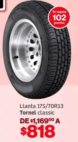 Soriana Híper Tornel llanta 175/70r13 classic oferta