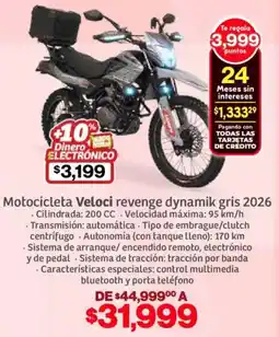 Soriana Híper Veloci motocicleta revenge dynamik gris 2026 oferta