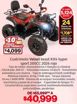 Soriana Híper Veloci cuatrimoto beast KX4 hyper oferta
