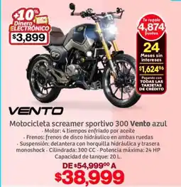 Soriana Híper Vento motocicleta screamer sportivo 300 azul oferta