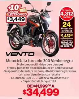 Soriana Híper Vento motocicleta tornado 300 negro oferta