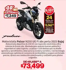 Soriana Híper Bajaj motocicleta pulsar N250 UG Fi abs perla 2025 oferta