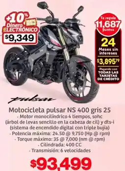 Soriana Híper Pulsar ns motocicleta 400 gris oferta