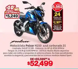 Soriana Híper Pulsar n250 motocicleta azul carburada 25 oferta