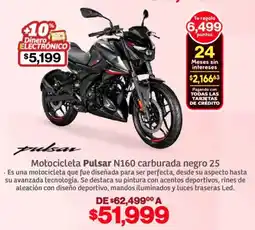 Soriana Híper Pulsar N160 motocicleta carburada negro 25 oferta