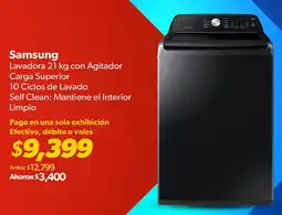 Sam's Club Samsung lavadora con agitador carga superior oferta