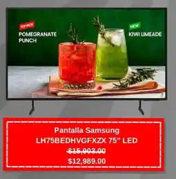 Muebles América Samsung pantalla 75" LED LH75BEDHVGFXZX oferta