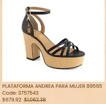 Plataforma andrea para mujer 89565