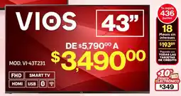 Soriana Mercado VIOS smart tv 43" oferta