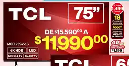 Soriana Mercado TCL smart tv 75" oferta