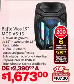 Soriana Mercado Vios bafle 15" oferta