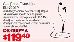 Soriana Mercado Audífonos transhine oferta
