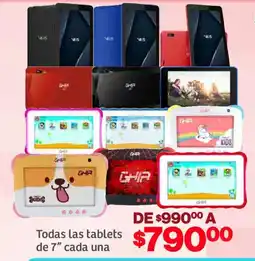 Soriana Mercado Todas las tablets de 7" cada una oferta