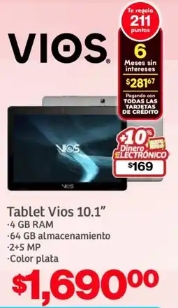 Soriana Mercado Vios tablet 10.1" oferta