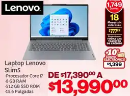 Soriana Mercado Lenovo laptop slim5 oferta