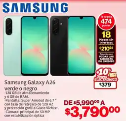 Soriana Mercado Samsung galaxy A26 verde o negro oferta